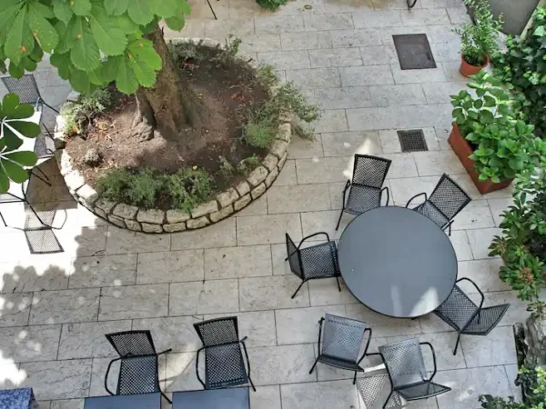 Vista sul giardino dalla Doppia Uso Singola, Hotel Accademia Trento