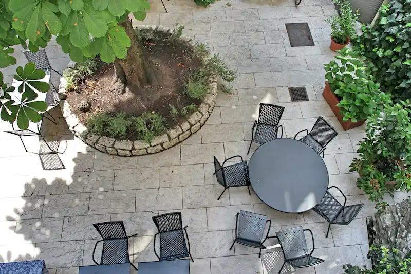 Vista sul giardino dalla Doppia Uso Singola, Hotel Accademia Trento
