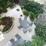 Vista sul giardino interno dall'Hotel Accademia Trento dalla Camera Doppia Matrimoniale